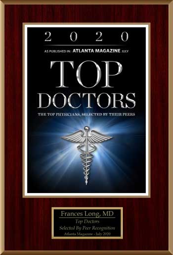 Frances Long, MD, of Piedmont Internal Medicine, Atlanta, GA, has been named Atlanta Magazine's 'Top Docs'  for 2020