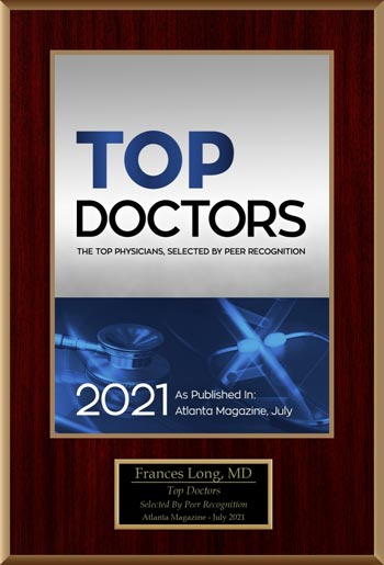 Frances Long, MD, of Piedmont Internal Medicine, Atlanta, GA, has been named one Atlanta Magazine's 'Top Docs'  for 2021